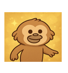 キラキラだけど本気なテナガザル@SFW（個別スタンプ：22）