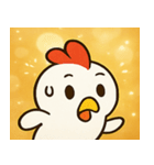 キラキラだけどポンなニワトリ@SFW（個別スタンプ：1）