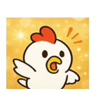 キラキラだけどポンなニワトリ@SFW（個別スタンプ：3）
