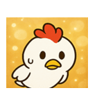 キラキラだけどポンなニワトリ@SFW（個別スタンプ：10）