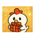 キラキラだけどポンなニワトリ@SFW（個別スタンプ：14）