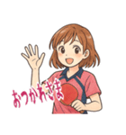 卓球 女子 部活 スポーツ (小)（個別スタンプ：15）