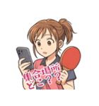 卓球 女子 部活 スポーツ (小)（個別スタンプ：18）
