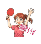 卓球 女子 部活 スポーツ (小)（個別スタンプ：24）