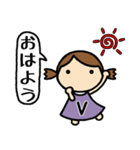 イニシャルV 女の子（個別スタンプ：1）