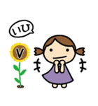イニシャルV 女の子（個別スタンプ：14）