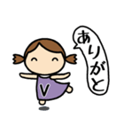 イニシャルV 女の子（個別スタンプ：17）