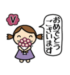 イニシャルV 女の子（個別スタンプ：23）