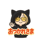 黒猫にゃんこ少年の毎日スタンプ（個別スタンプ：3）