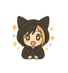 黒猫にゃんこ少年の毎日スタンプ（個別スタンプ：4）