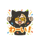 黒猫にゃんこ少年の毎日スタンプ（個別スタンプ：19）