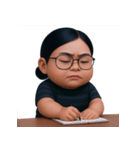 メガネぽっちゃり女子の生活 (NT)（個別スタンプ：6）