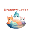夏の挨拶！ねこアイスで暑中・残暑お見舞い（個別スタンプ：2）