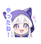 ホワイトフードキャットガールスタンプ（個別スタンプ：10）