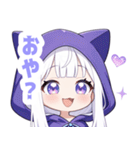 ホワイトフードキャットガールスタンプ（個別スタンプ：12）
