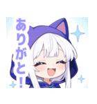ホワイトフードキャットガールスタンプ（個別スタンプ：14）