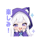 ホワイトフードキャットガールスタンプ（個別スタンプ：24）