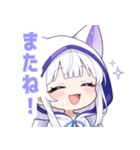ホワイトフードキャットガールスタンプ（個別スタンプ：39）