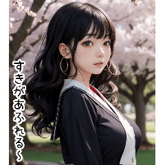 [LINEスタンプ] 唯美セーラー服甘やかす彼女