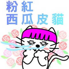 [LINEスタンプ] 【動く】ピンクおかっぱ猫たま(中国語版)