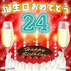 [LINEスタンプ] ❤️1〜24才❤️誕生日おめでとう❣️