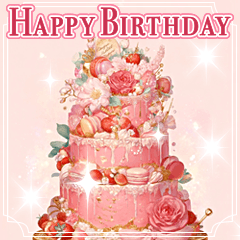 [LINEスタンプ] 豪華に飛び出す✨最高スペシャルな誕生日❤️
