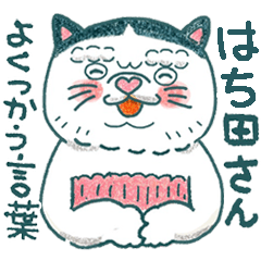 [LINEスタンプ] よく使う言葉♪ハチワレねこ【はち田さん】