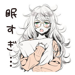 [LINEスタンプ] 眠気MAXゆるだら女子