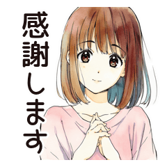 [LINEスタンプ] 敬語でお礼★ふつうの女の子