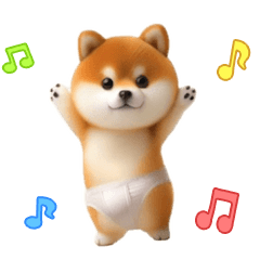 [LINEスタンプ] 踊る！ブリーフ豆柴