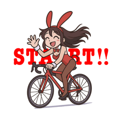 [LINEスタンプ] ロードバイクに乗るバニーガールスタンプ