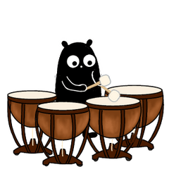 [LINEスタンプ] 【動く】くろこげ♪パーカッション演奏