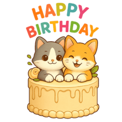 [LINEスタンプ] ケーキのうえのしあわせ