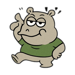 [LINEスタンプ] 色んな表情するカバ