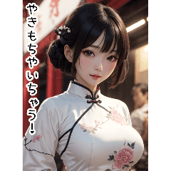 [LINEスタンプ] チャイナドレスで甘やかす彼女