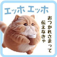 [LINEスタンプ] エッホエッホ 毎日使える！まん丸猫