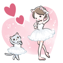 [LINEスタンプ] ねこと大人かわいいバレリーナ
