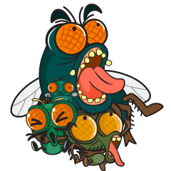 [LINEスタンプ] ハエの家族