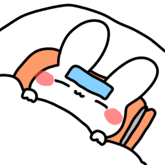 [LINEスタンプ] 体調不良のうさぎ