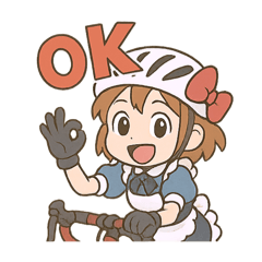 [LINEスタンプ] ロードバイクに乗るメイドさん2