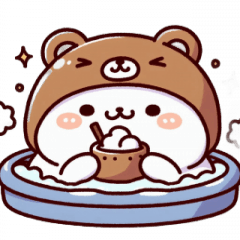 [LINEスタンプ] お風呂猫 ごはん中,