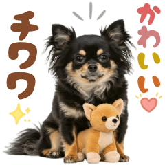 [LINEスタンプ] いつでも使える♡ブラックタンのチワワ