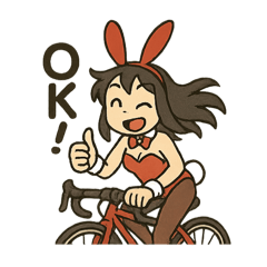 [LINEスタンプ] ロードバイクに乗るバニーガールスタンプ2