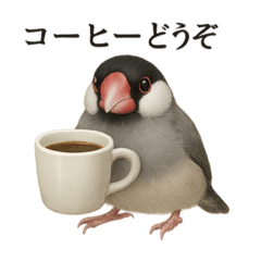 [LINEスタンプ] 【癒し】リアルすぎる文鳥ののんびりカフェ