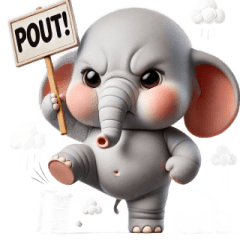 [LINEスタンプ] ぽっちゃりゾウ 不機嫌トーン