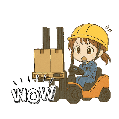 [LINEスタンプ] うごくフォークリフトガール！
