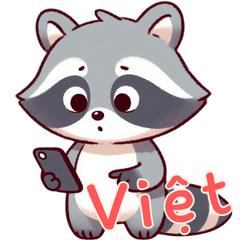 [LINEスタンプ] 小さなアライグマの生活 (ベトナム) Ver6