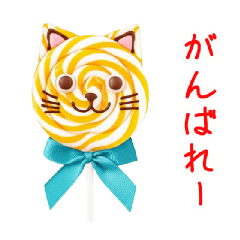[LINEスタンプ] ペロペロキャンデーの猫、ペロっと一言