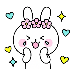 [LINEスタンプ] 感情表現豊かな白うさぎ①