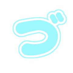 [LINEスタンプ] 3-3白枠ひらがな(P水色)アレンジ用平仮名
